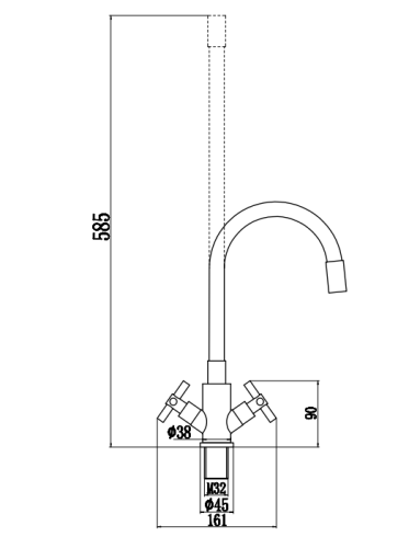 Смеситель Fmark FS8442H-01 на мойку черный - фото 2