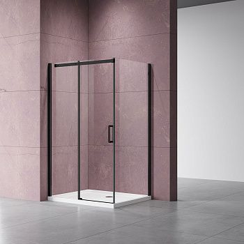 Душевой уголок Vincea Dice VSR-4D9016CLB 160х90 стекло прозрачное профиль черный без поддона