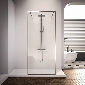 Душевая перегородка Veconi Korato KR90-120-01-C4 120х200 стекло прозрачное профиль хром