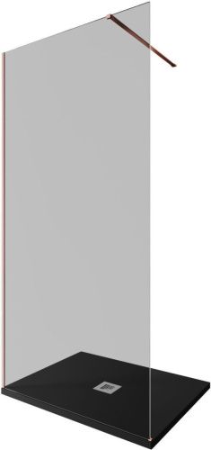 Душевая перегородка Allen Brau Infinity 3.21018.60.T 100х200 стекло тонированное профиль медь - фото 2