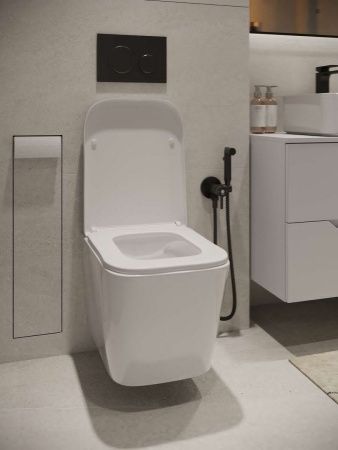 Унитаз подвесной Agger AT08100 белый с сиденьем микролифт каскадный смыв