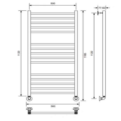 Полотенцесушитель водяной Veconi Vero-A V12050GR-A 50х120 серый - фото 3