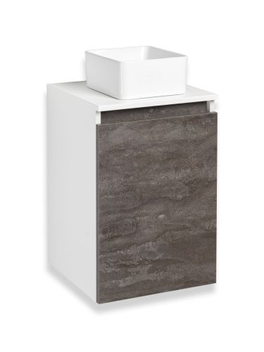 Тумба под раковину Runo БАРИ 00-00001376 40х40 подвесная цвет серый/белый - фото 3