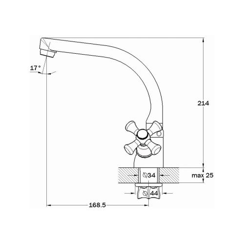 Смеситель для кухни G.Lauf QTZ QTZ4-D827 на мойку хром - фото 3