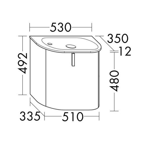 Тумба с раковиной Burgbad Lavo 2.0 SGCG053LG0227F5048C0037 50х40 подвесная цвет белый - фото 2