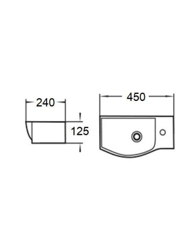Раковина из сантехнического фаянса WeltWasser WW SK 10000008691 50х20 подвесная цвет белый 1 отверстие под смеситель - фото 3