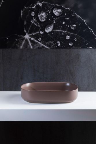 Раковина керамическая Allen Brau Fantasy 4.11022.TP 60х40 накладная цвет коричневый без отверстий под смеситель - фото 5