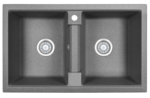Кухонная мойка Granula 8101, ГРАФИТ 80х50 цвет серый поверхность матовая