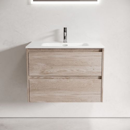 Тумба под раковину Sancos Libra LB70EG 70х50 подвесная цвет коричневый - фото 4