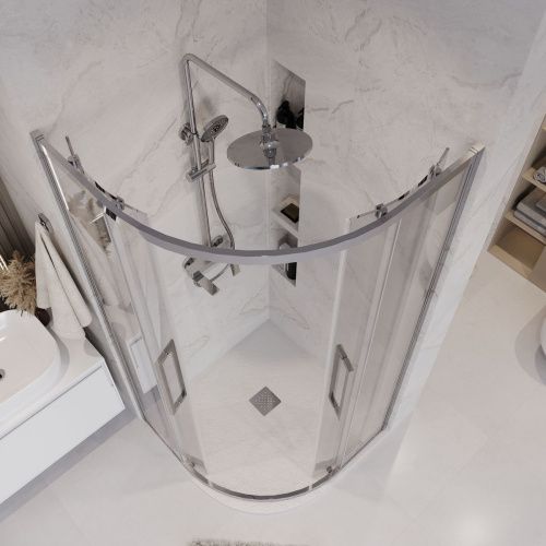 Душевой уголок Grossman Cosmo 301.K33.02.1010.10.00 100х100 стекло прозрачное профиль хром без поддона - фото 3