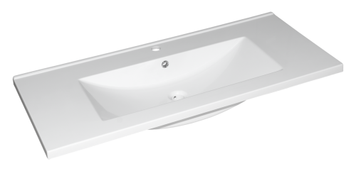 Раковина мебельная из искусственного камня Misty Qvatro 105 Р-Ква14105-01 110х50 накладная цвет белый - фото 2