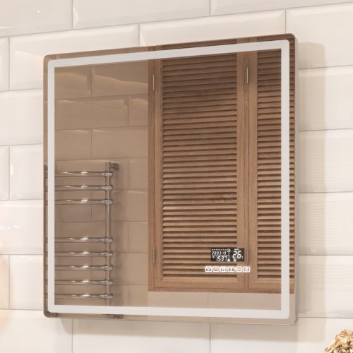 Зеркало с подсветкой Vigo Geometry Media Voice 46 70х70 - фото 2