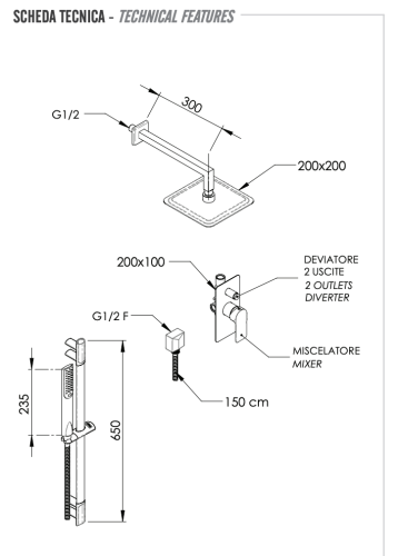 Душевая система Remer Infinity I09S01UFD20 встраиваемая в стену цвет хром - фото 2