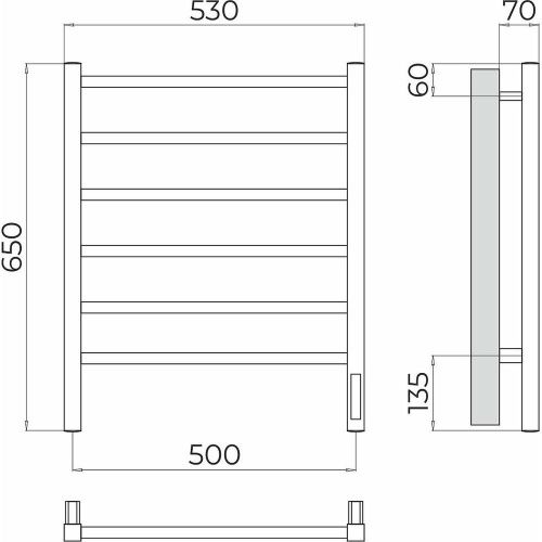 Полотенцесушитель электрический Terminus 4670078544445 55х65 хром - фото 3