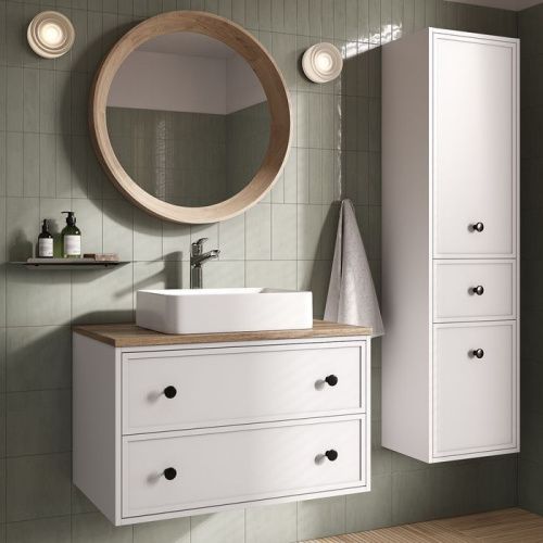 Шкаф-пенал Iddis Torr TOR40W0i97 40х150 подвесной цвет белый - фото 4