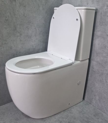 Унитаз напольный с бачком CeramaLux TR2176-1 белый с сиденьем микролифт смыв торнадо - фото 4