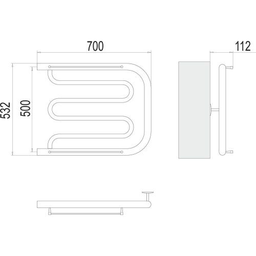 Полотенцесушитель водяной Terminus 4620768881305 70х55 хром - фото 3