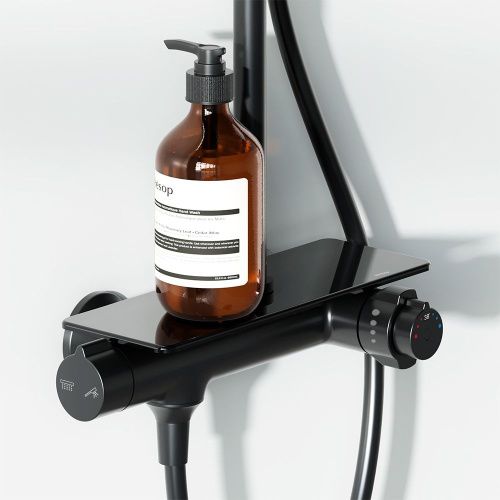 Душевая стойка Damixa Jupiter 977750300 настенная цвет черный - фото 5