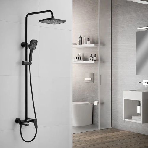 Душевая стойка Shevanik S8536H настенная цвет черный - фото 4