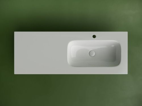 Раковина из сантехнического фарфора Ceramica Nova GRACE CN7021 120х50 накладная цвет белый 1 отверстие под смеситель - фото 3