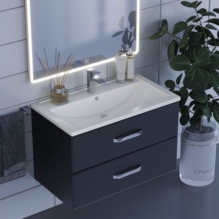 Тумба под раковину Uperwood Foster 291020517 80х50 подвесная цвет черный