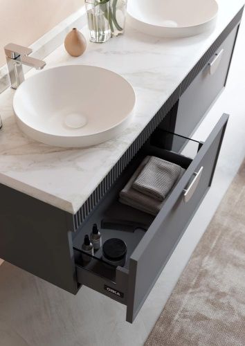 Тумба с раковиной Orka Molino 5004667 100х60 подвесная цвет черный - фото 5