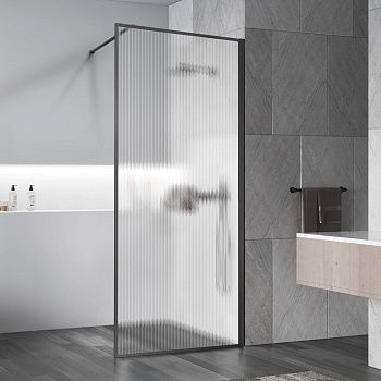 Душевая перегородка Vincea Walk in HP Art VSW-1HP100FLGM 100х200 стекло рифленое профиль вороненая сталь