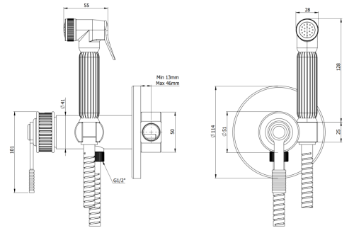 Гигиенический душ со смесителем Remer AL65Z хром - фото 2