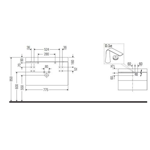 Тумба с раковиной Duravit Happy D.2 Plus HP4637O8080 80х50 цвет черный - фото 2