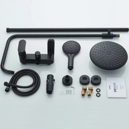 Душевая стойка Shevanik S8736H настенная цвет черный