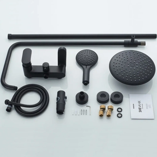 Душевая стойка Shevanik S8736H настенная цвет черный - фото 5