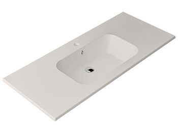 Раковина из сантехнического фаянса Berloni Bagno LAVQADINCXR57 100 (000TC106AD) 110х50 встраиваемая цвет белый