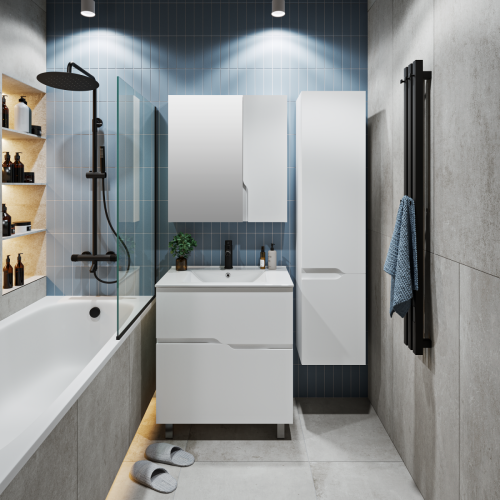 Тумба под раковину Runo Палермо 00-00004156 60х50 напольная цвет белый - фото 4