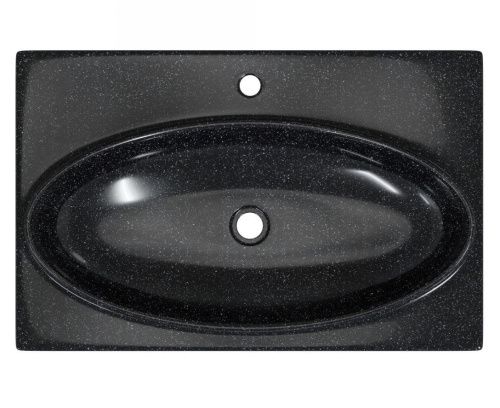 Раковина из искусственного камня СанТа 900144 70х50 подвесная цвет черный - фото 3