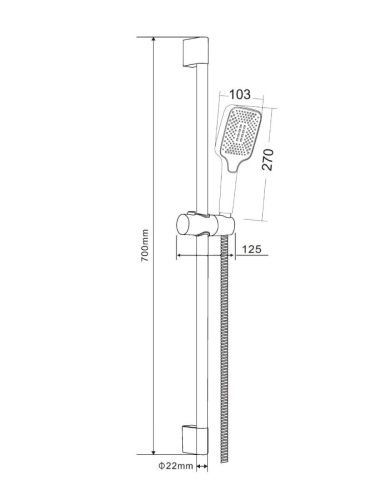 Душевой гарнитур Orange  OS142cr настенный хром - фото 5