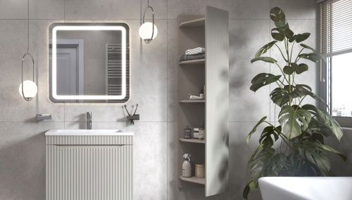 Шкаф-пенал Velvex Alba 287 тирамису 40х150 подвесной цвет серый - фото 2