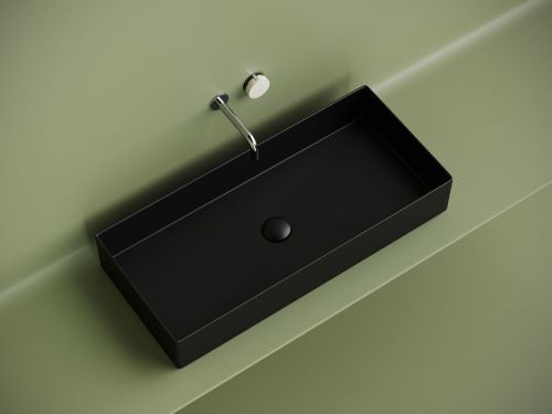 Раковина из сантехнического фарфора Ceramica Nova ELEMENT CN6072MB 80х40 накладная цвет черный без отверстий под смеситель - фото 3