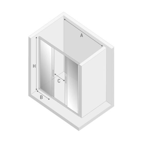 Душевая дверь New Trendy NEW CORRINA D-0184A 150х195 стекло прозрачное профиль хром - фото 3