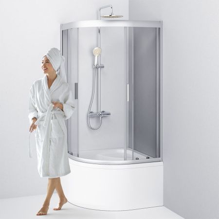 Душевой уголок Am.Pm Gem W90G-401A090WT 90х90 стекло прозрачное профиль хром без поддона