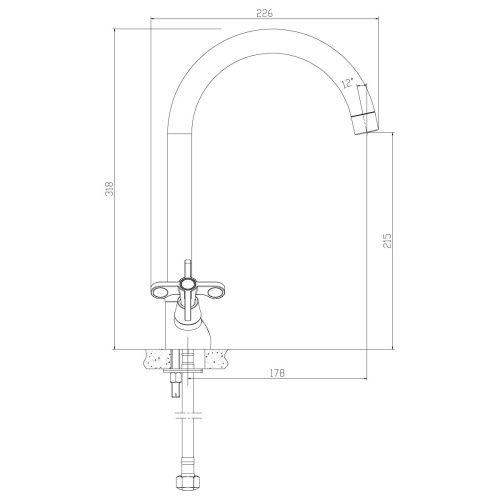 Смеситель для кухни Rossinka RS42 RS42-72 на мойку хром - фото 2