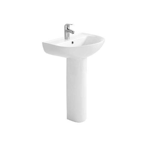 Раковина из сантехнического фарфора Aquatek AQ5420-00 50х50 подвесная цвет белый 1 отверстие под смеситель - фото 2