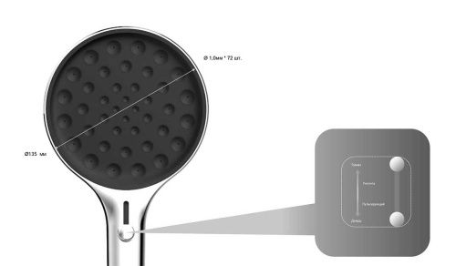 Душевой гарнитур Vincea Inspire VSHN-3I2HGM настенный вороненая сталь - фото 4