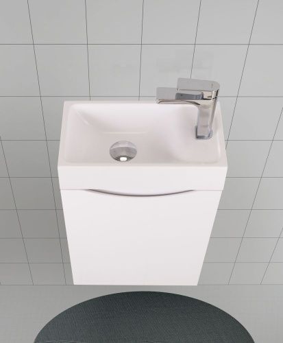 Тумба под раковину Art&Max LIBERTY Liberty-400-1D-SO-BL-R 40х20 подвесная цвет белый - фото 3