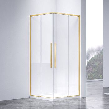 Душевой уголок Vincea Slim-N VSS-4SN8010CLG 100х80 стекло прозрачное профиль золото без поддона