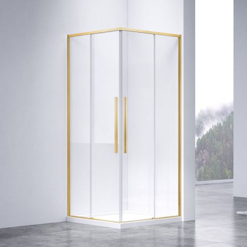 Душевой уголок Vincea Slim-N VSS-4SN8010CLG 100х80 стекло прозрачное профиль золото без поддона