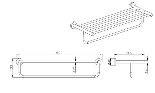 Полка в ванную комнату Aquatek ВЕГА AQ4015MB - фото 2