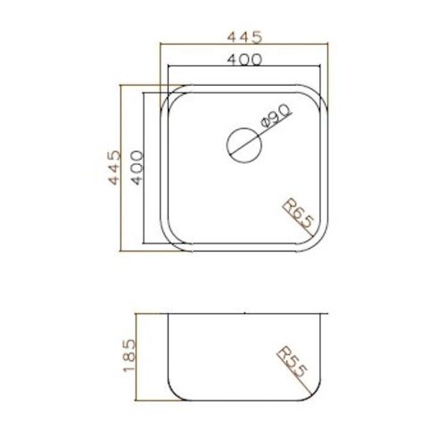 Кухонная мойка Grandex Aqua SELECT 44 2003333 45х45 цвет серый поверхность матовая - фото 3