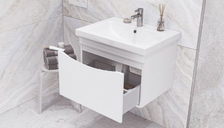 Тумба под раковину Velvex VIZO tpVIZ.60.1Y-21 60х40 подвесная цвет белый