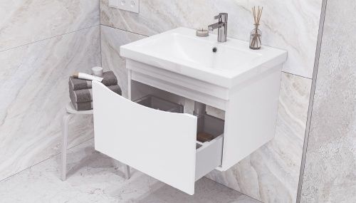 Тумба под раковину Velvex VIZO tpVIZ.60.1Y-21 60х40 подвесная цвет белый - фото 3