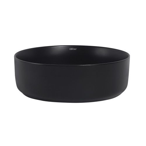 Раковина из сантехнического фаянса Abber BEQUEM AC2108MB 40х40 накладная цвет черный без отверстий под смеситель - фото 2